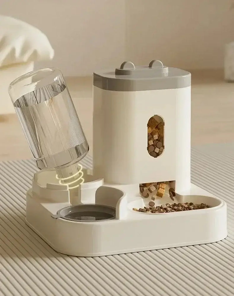 Automatic Feeder Dog Cat Food Bowl With Water Fountain Large Capacity Pet Food Storage Dispenser Container Puppy Pet