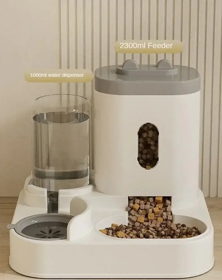 Automatic Feeder Dog Cat Food Bowl With Water Fountain Large Capacity Pet Food Storage Dispenser Container Puppy Pet