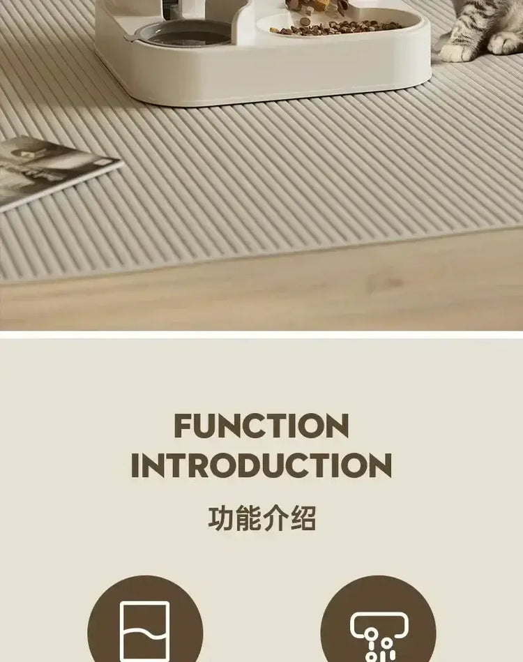 Automatic Feeder Dog Cat Food Bowl With Water Fountain Large Capacity Pet Food Storage Dispenser Container Puppy Pet
