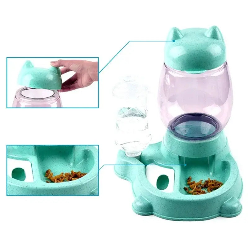 Automatic Feeder Food Dispenser Water Drinking Bowl Feeding Dispenser for Cat and Dog Practical Pet Supplies