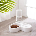 Automatic Feeder Pet Supplies with Double Bowl (Food and Water Dispenser) Raised Stand Dish Bowls for Dog and Cat - S