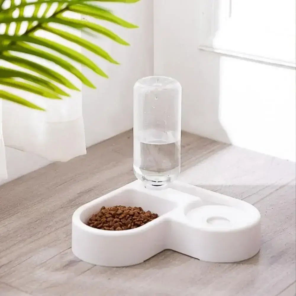 Automatic Feeder Pet Supplies with Double Bowl (Food and Water Dispenser) Raised Stand Dish Bowls for Dog and Cat - S