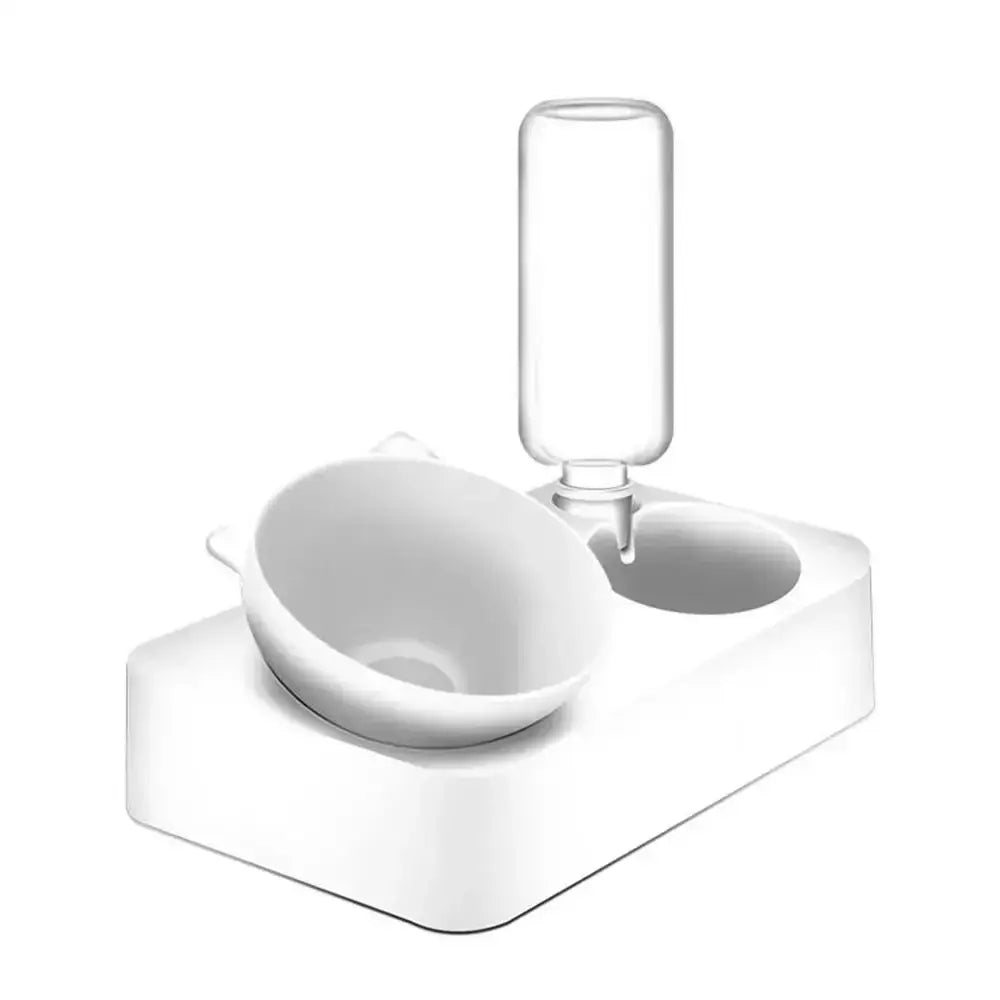 Automatic Feeder Pet Supplies with Double Bowl (Food and Water Dispenser) Raised Stand Dish Bowls for Dog and Cat - S
