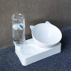 Automatic Feeder Pet Supplies with Double Bowl (Food and Water Dispenser) Raised Stand Dish Bowls for Dog and Cat - S