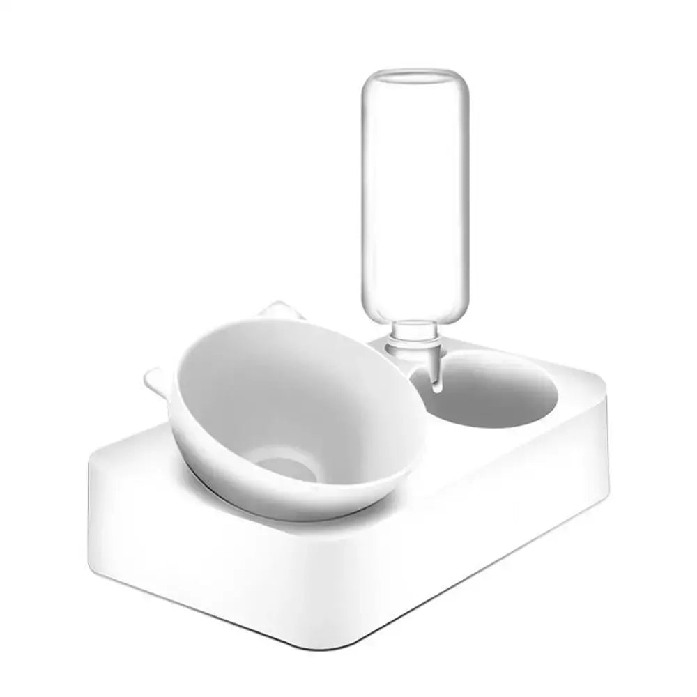 Automatic Feeder Pet Supplies with Double Bowl (Food and Water Dispenser) Raised Stand Dish Bowls for Dog and Cat - S