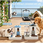 Automatic Integrated Cat Food and Water Dispenser Set Easy to Clean and Refill Battery-Free Automatic Pet Feeder Large