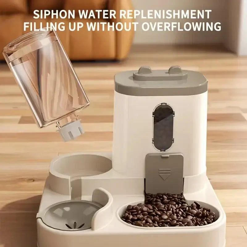 Automatic Integrated Cat Food and Water Dispenser Set Easy to Clean and Refill Battery-Free Automatic Pet Feeder Large