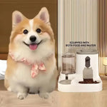 Automatic Integrated Cat Food and Water Dispenser Set Easy to Clean and Refill Battery-Free Automatic Pet Feeder Large