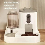 Automatic Integrated Cat Food and Water Dispenser Set Easy to Clean and Refill Battery-Free Automatic Pet Feeder Large