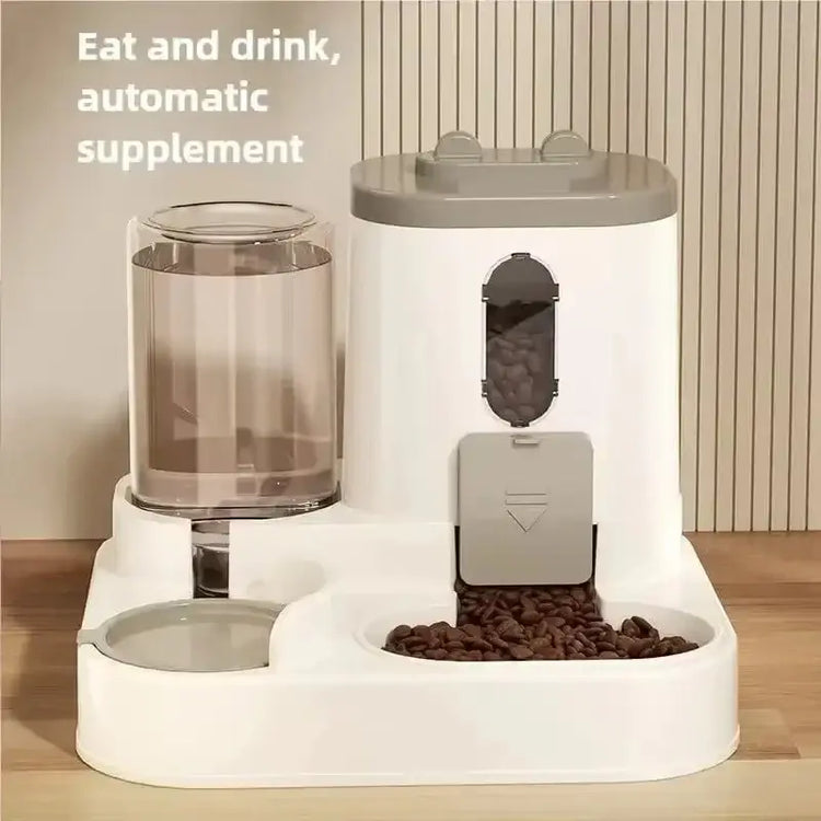 Automatic Integrated Cat Food and Water Dispenser Set Easy to Clean and Refill Battery-Free Automatic Pet Feeder Large