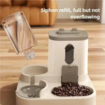 Automatic Integrated Cat Food and Water Dispenser Set Easy to Clean and Refill Battery-Free Automatic Pet Feeder Large