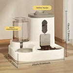 Automatic Integrated Cat Food and Water Dispenser Set Easy to Clean and Refill Battery-Free Automatic Pet Feeder Large