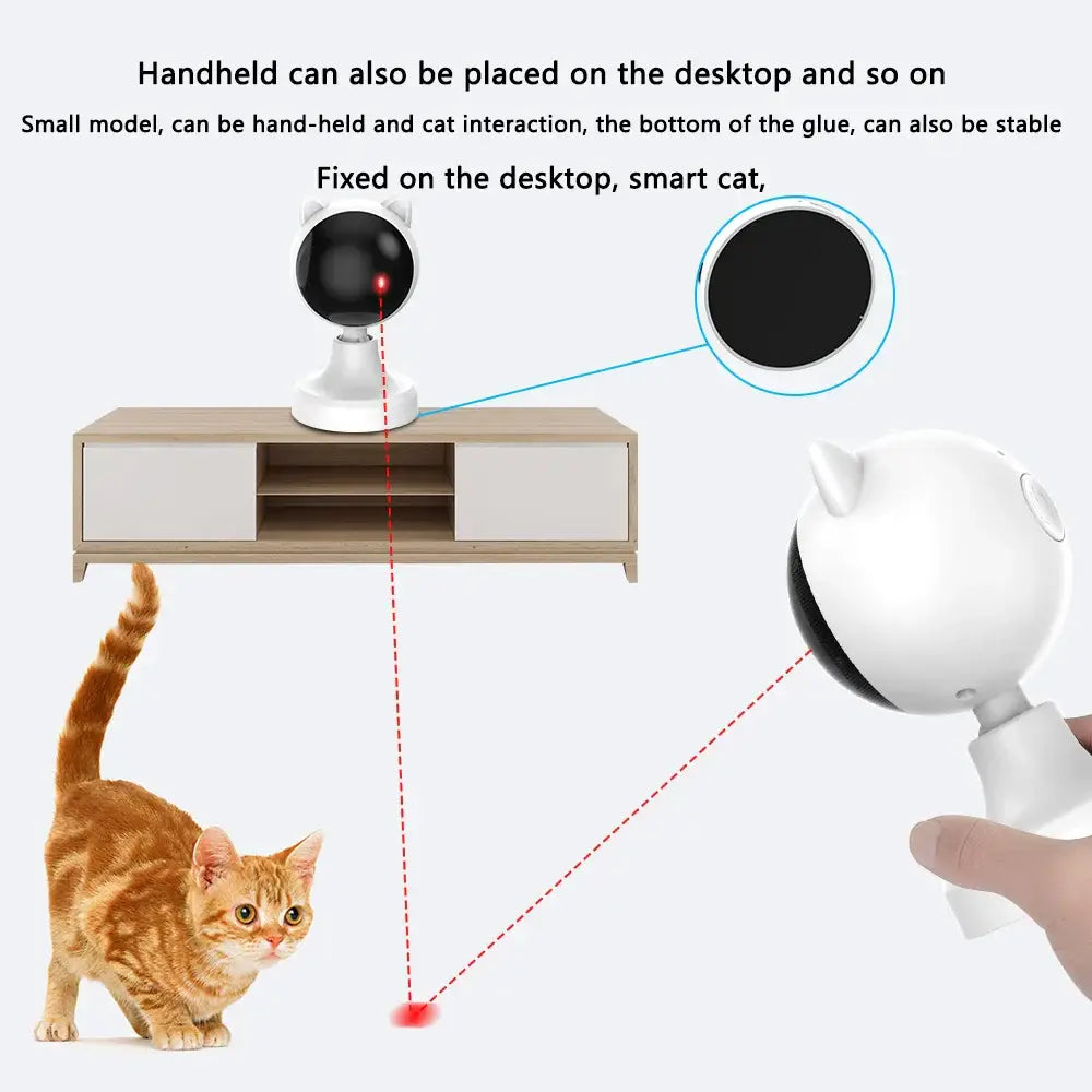 Automatic Interactive Cat Laser Toy Smart Sensor Pet Toy with Timing Function Rotating LED Rotating Electronic Indoor