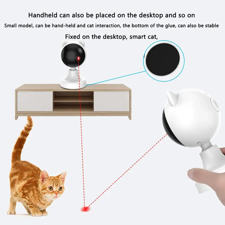 Automatic Interactive Cat Laser Toy Smart Sensor Pet Toy with Timing Function Rotating LED Rotating Electronic Indoor