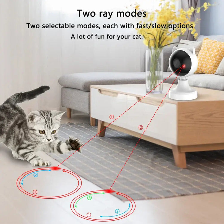 Automatic Interactive Cat Laser Toy Smart Sensor Pet Toy with Timing Function Rotating LED Rotating Electronic Indoor