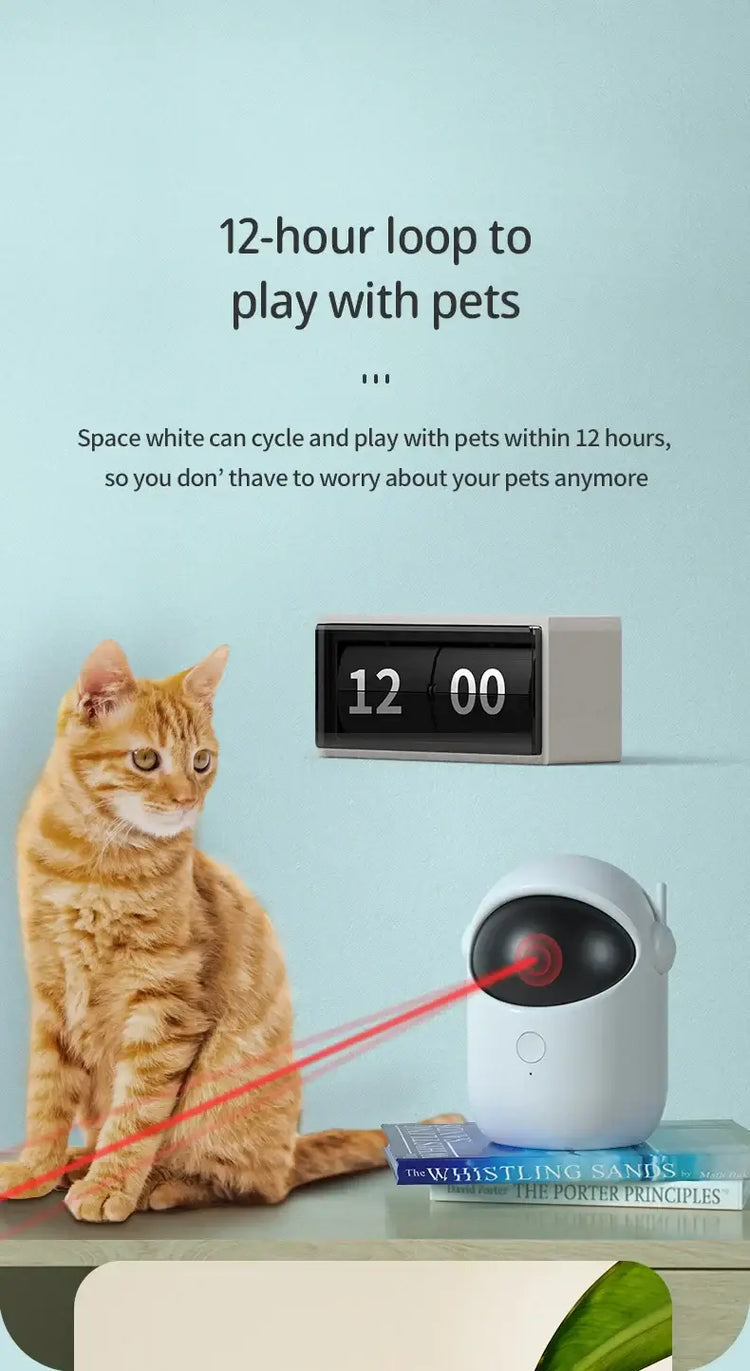 Automatic Laser Cat Toy Rechargeable Auto-rotation Laser Light Interactive Cat Toys Pet Tease Device Dog Toy Fast and
