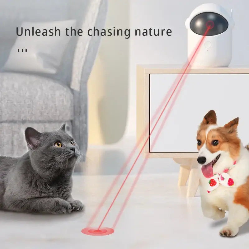 Automatic Laser Cat Toy Rechargeable Auto-rotation Laser Light Interactive Cat Toys Pet Tease Device Dog Toy Fast and