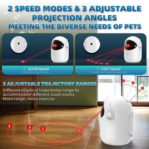 Automatic Laser Cat Toy Rechargeable Auto-rotation Laser Light Interactive Cat Toys Pet Tease Device Dog Toy Fast and