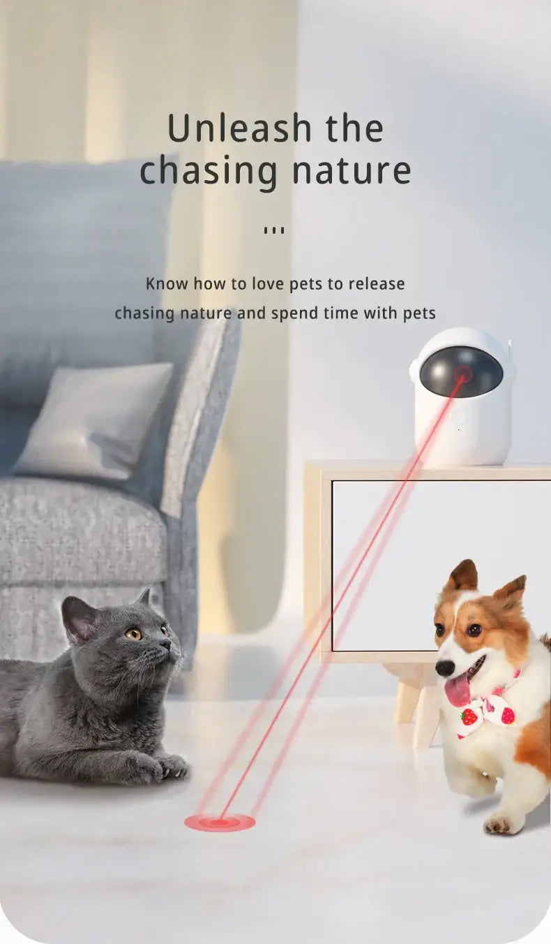 Automatic Laser Cat Toy Rechargeable Auto-rotation Laser Light Interactive Cat Toys Pet Tease Device Dog Toy Fast and