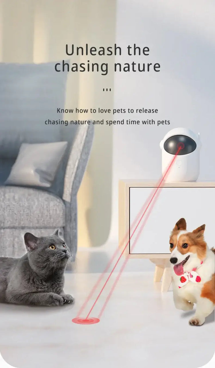 Automatic Laser Cat Toy Rechargeable Auto-rotation Laser Light Interactive Cat Toys Pet Tease Device Dog Toy Fast and