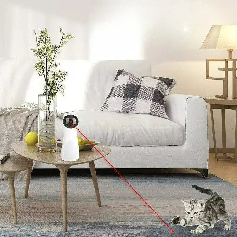 Automatic Laser Cat Toy with Spinning Laser and Smart Timer -Interactive Play Mode Adjustable Speed,15-Minute Timer
