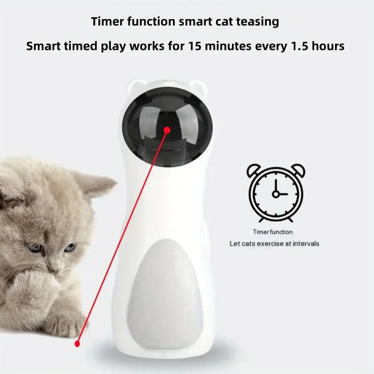 Automatic Laser Cat Toy with Spinning Laser and Smart Timer -Interactive Play Mode Adjustable Speed,15-Minute Timer