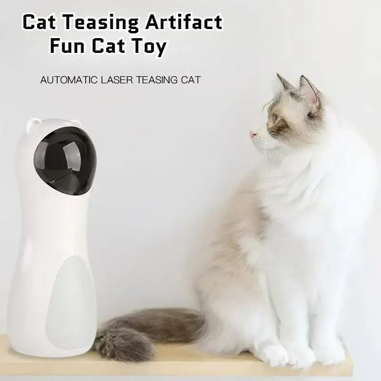 Automatic Laser Cat Toy with Spinning Laser and Smart Timer -Interactive Play Mode Adjustable Speed,15-Minute Timer