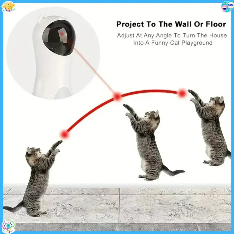Automatic Laser Cat Toy with Spinning Laser and Smart Timer -Interactive Play Mode Adjustable Speed,15-Minute Timer