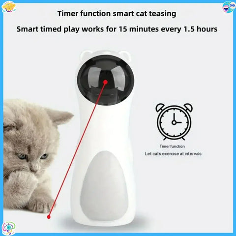 Automatic Laser Cat Toy with Spinning Laser and Smart Timer -Interactive Play Mode Adjustable Speed,15-Minute Timer