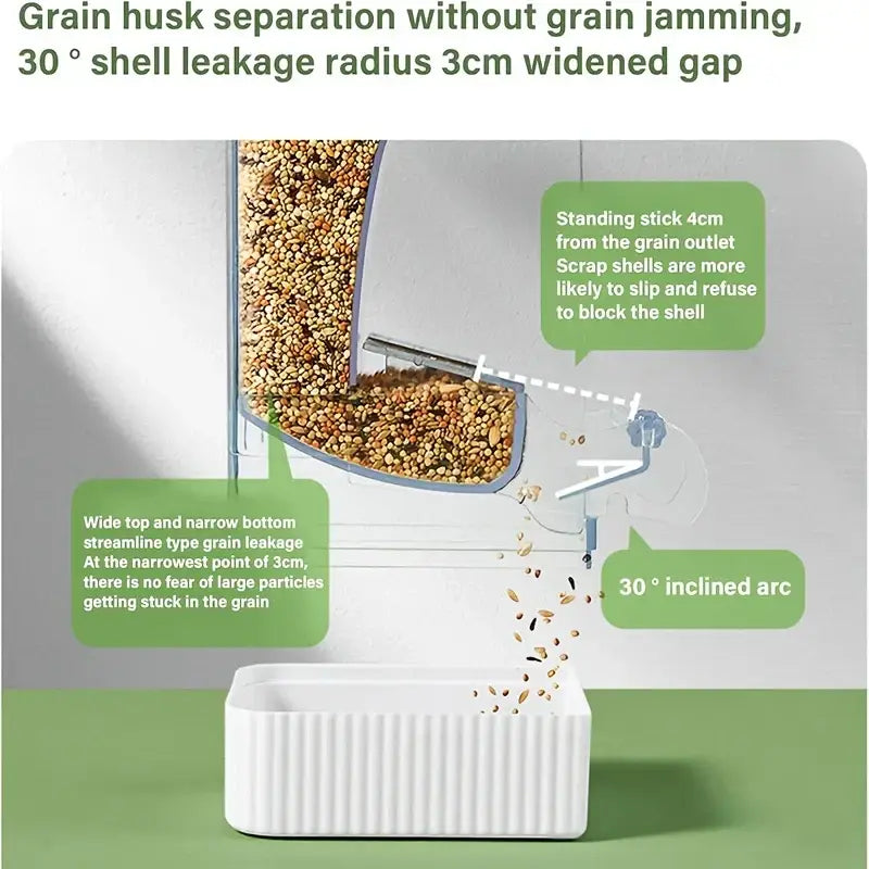 Automatic Parrot Feeder Splash-Proof Large Capacity House-Shaped Small Pet Feeding Supplies