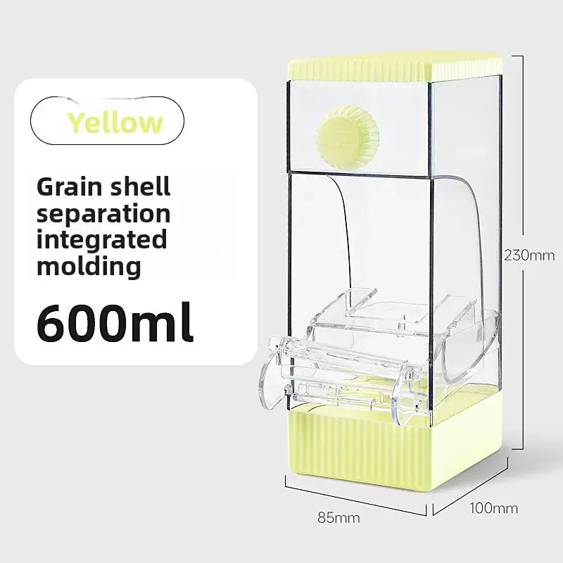 Automatic Parrot Feeder Splash-Proof Large Capacity House-Shaped Small Pet Feeding Supplies - white