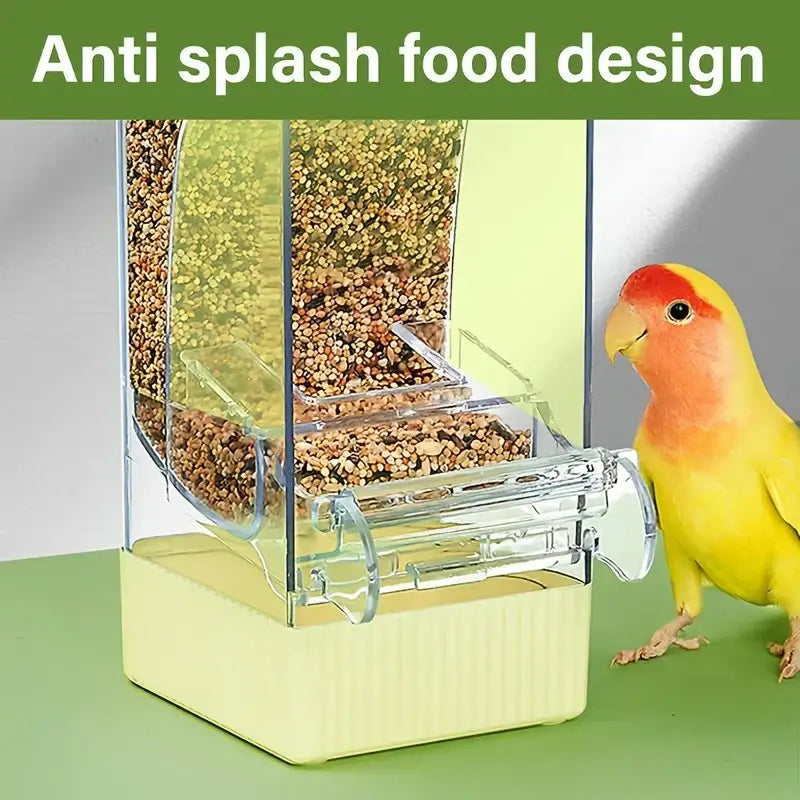 Automatic Parrot Feeder Splash-Proof Large Capacity House-Shaped Small Pet Feeding Supplies