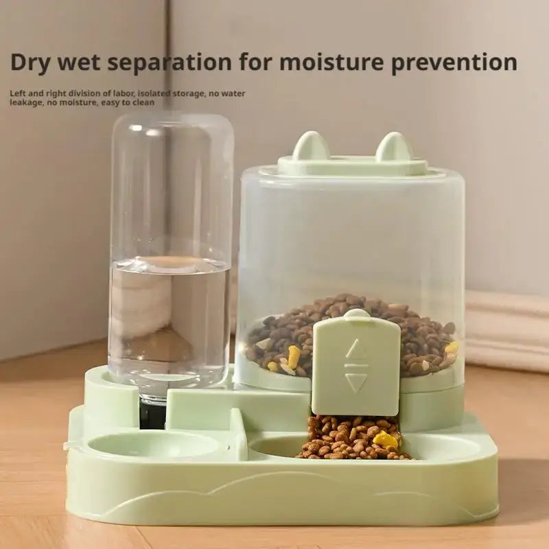 Automatic Pet Bowl For Cats - 2-in-1 Feeder & Water Dispenser Non-Slip Cat Bowl Suitable For Cats & Small Dogs