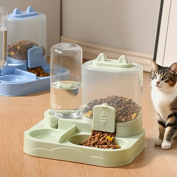 Automatic Pet Bowl For Cats - 2-in-1 Feeder & Water Dispenser Non-Slip Cat Bowl Suitable For Cats & Small Dogs