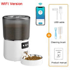 Automatic Pet Feeder 4L Capacity Smart Timer Tuya Control Food Dispenser with Stainless Steel Bowl Dogs Cats Feeding