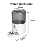 Automatic Pet Feeder 4L Capacity Smart Timer Tuya Control Food Dispenser with Stainless Steel Bowl Dogs Cats Feeding
