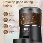Automatic Pet Feeder 4L Capacity Smart Timer Tuya Control Food Dispenser with Stainless Steel Bowl Dogs Cats Feeding