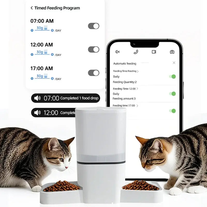 Automatic pet feeder 6L capacity smart timer Tuya control food dispenser with stainless steel bowl dog and cat feeding