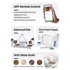 Automatic pet feeder 6L capacity smart timer Tuya control food dispenser with stainless steel bowl dog and cat feeding