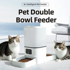 Automatic pet feeder 6L capacity smart timer Tuya control food dispenser with stainless steel bowl dog and cat feeding