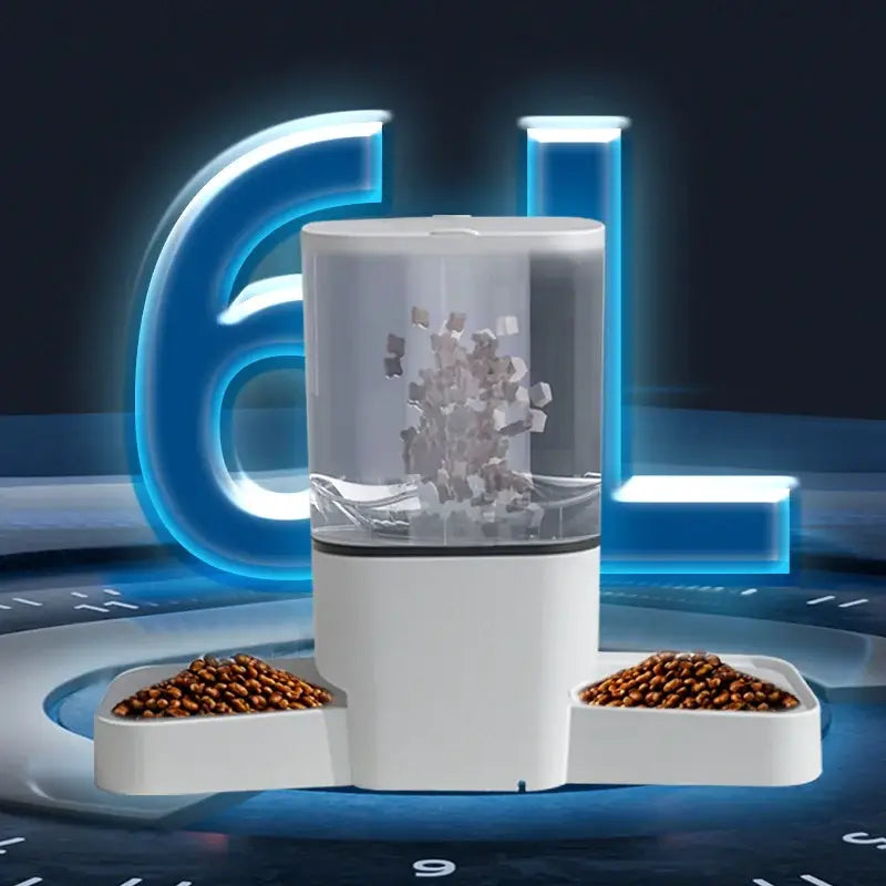 Automatic pet feeder 6L capacity smart timer Tuya control food dispenser with stainless steel bowl dog and cat feeding