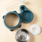 Automatic Pet Feeder and Water Dispenser Integrated Feeding System for Cats and Dogs,No Battery or Power Needed slanted