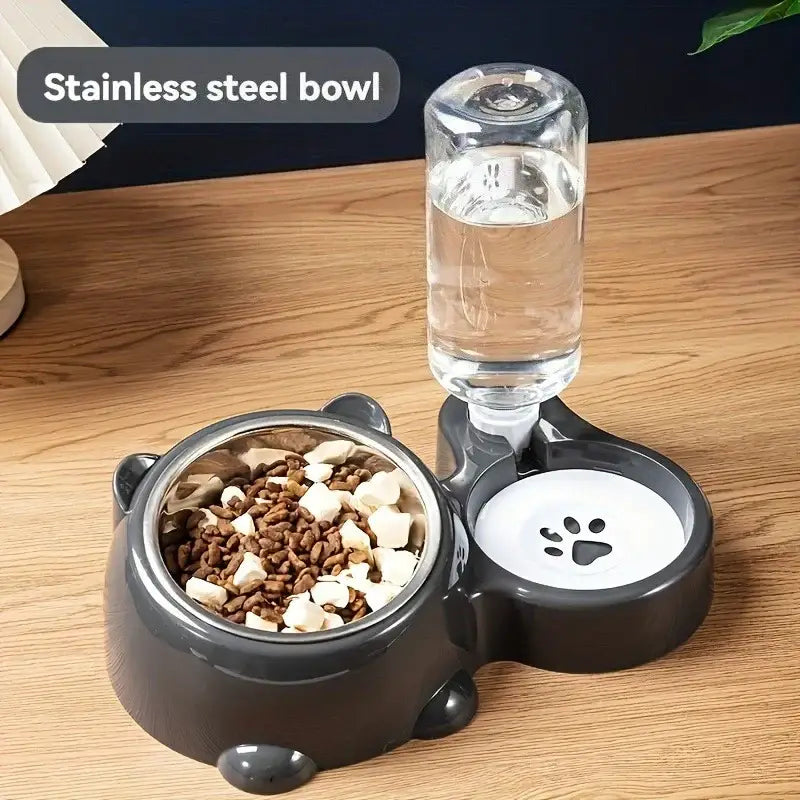 Automatic Pet Feeder and Water Dispenser Integrated Feeding System for Cats and Dogs,No Battery or Power Needed slanted