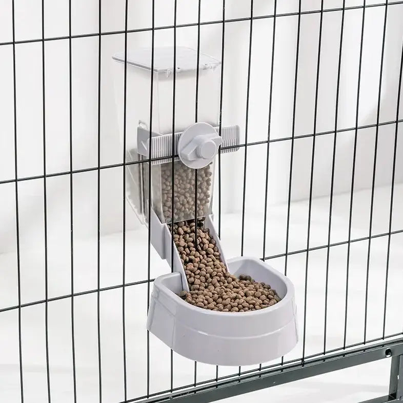 Automatic Pet Feeder Cage Hanging Bowl Water Bottle Food Container Dispenser For Puppy Cats Rabbit Birds Pet Feeding