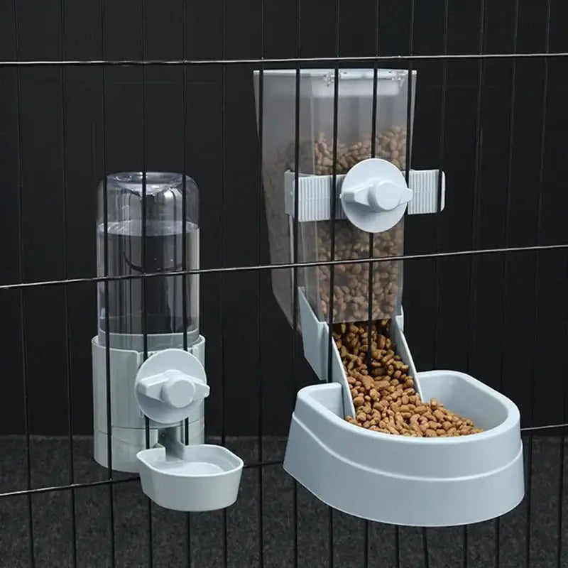 Automatic Pet Feeder Cage Hanging Bowl Water Bottle Food Container Dispenser For Puppy Cats Rabbit Birds Pet Feeding