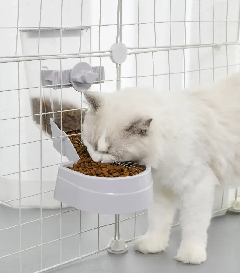 Automatic Pet Feeder Cage Hanging Bowl Water Bottle Food Container Dispenser For Puppy Cats Rabbit Birds Pet Feeding