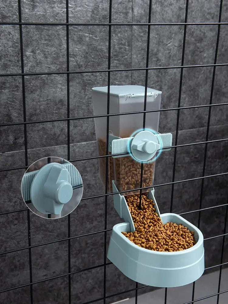 Automatic Pet Feeder Cage Hanging Bowl Water Bottle Food Container Dispenser For Puppy Cats Rabbit Birds Pet Feeding