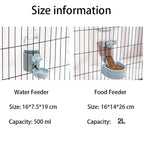 Automatic Pet Feeder Cage Hanging Bowl Water Bottle Food Container Dispenser For Puppy Cats Rabbit Birds Pet Feeding