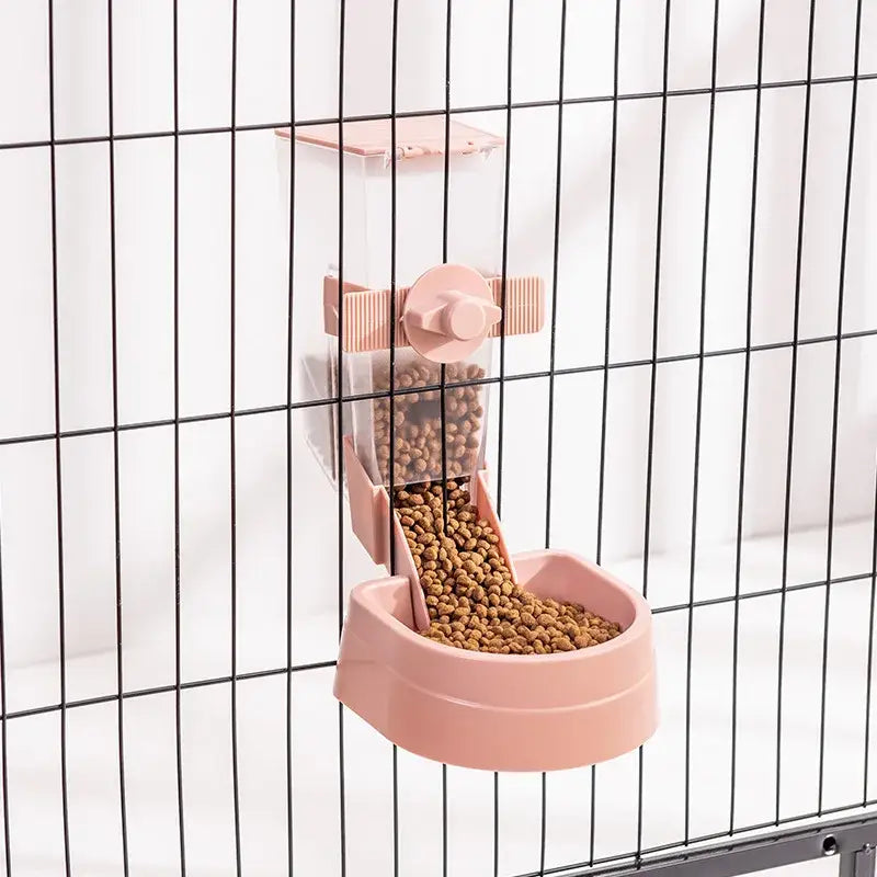 Automatic Pet Feeder Cage Hanging Bowl Water Bottle Food Container Dispenser For Puppy Cats Rabbit Birds Pet Feeding