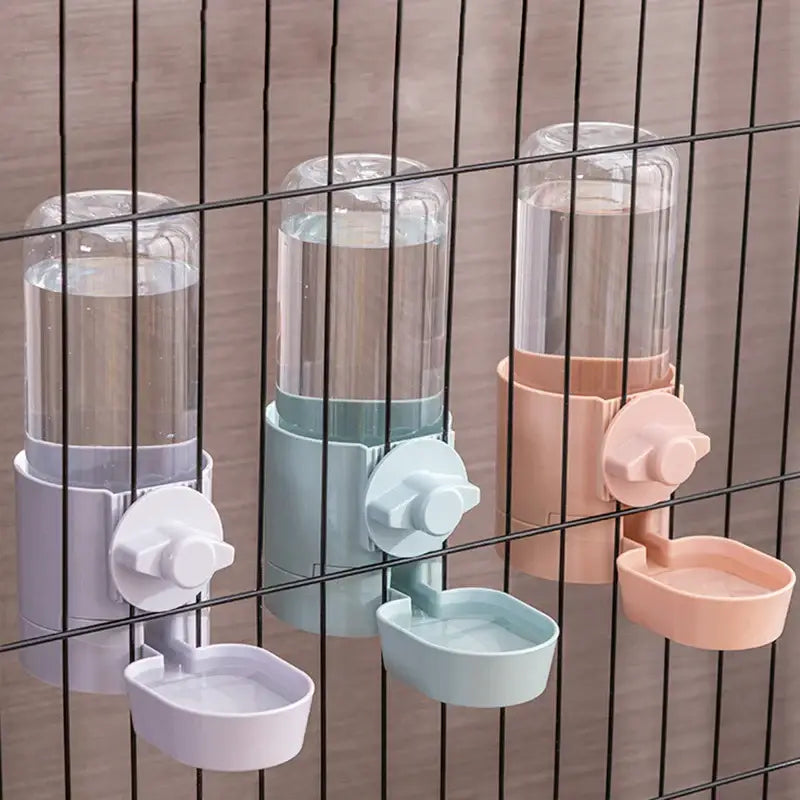 Automatic Pet Feeder Cage Hanging Bowl Water Bottle Food Container Dispenser For Puppy Cats Rabbit Birds Pet Feeding